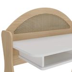 Escritorio con Repisa Superior y Arco Reversible de MDF Blanco y Beige 90 x 53 x 107 cm