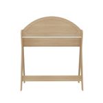 Escritorio con Repisa Superior y Arco Reversible de MDF Blanco y Beige 90 x 53 x 107 cm