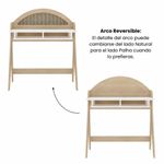 Escritorio con Repisa Superior y Arco Reversible de MDF Blanco y Beige 90 x 53 x 107 cm
