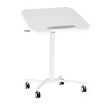 Escritorio Móvil para Laptop con Altura Ajustable y Ruedas Color Blanco
