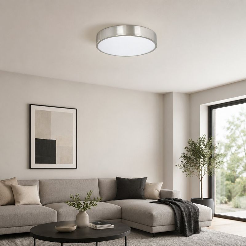Plafón LED de 24 W 3CCT con Acabado Níquel Satinado