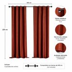 Cortina Black Out Grindle de 140 x 240 Cm Color Terracota