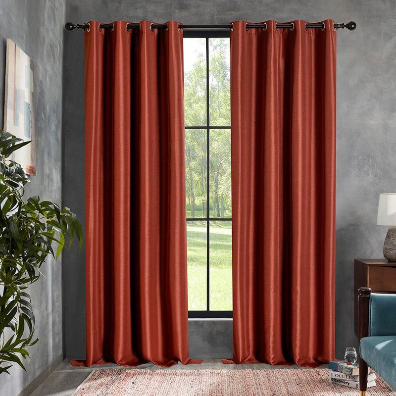 Cortina Black Out Grindle de 140 x 240 Cm Color Terracota