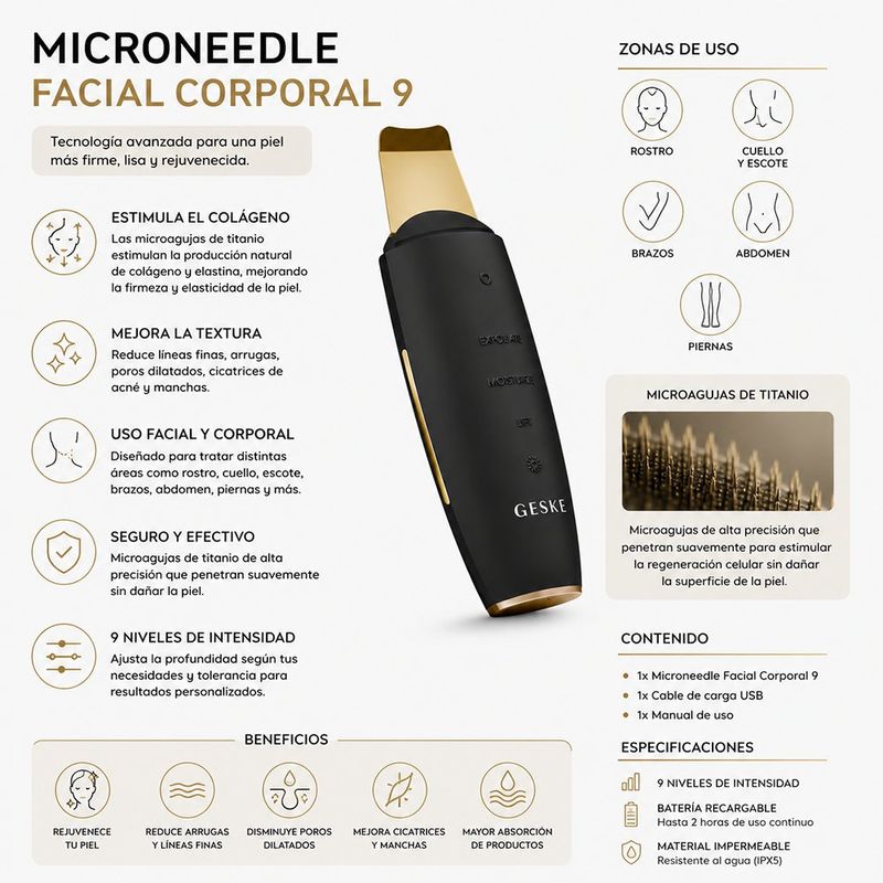 Exfoliante Facial y Eliminador de Puntos Negros 9 en 1 Color Negro