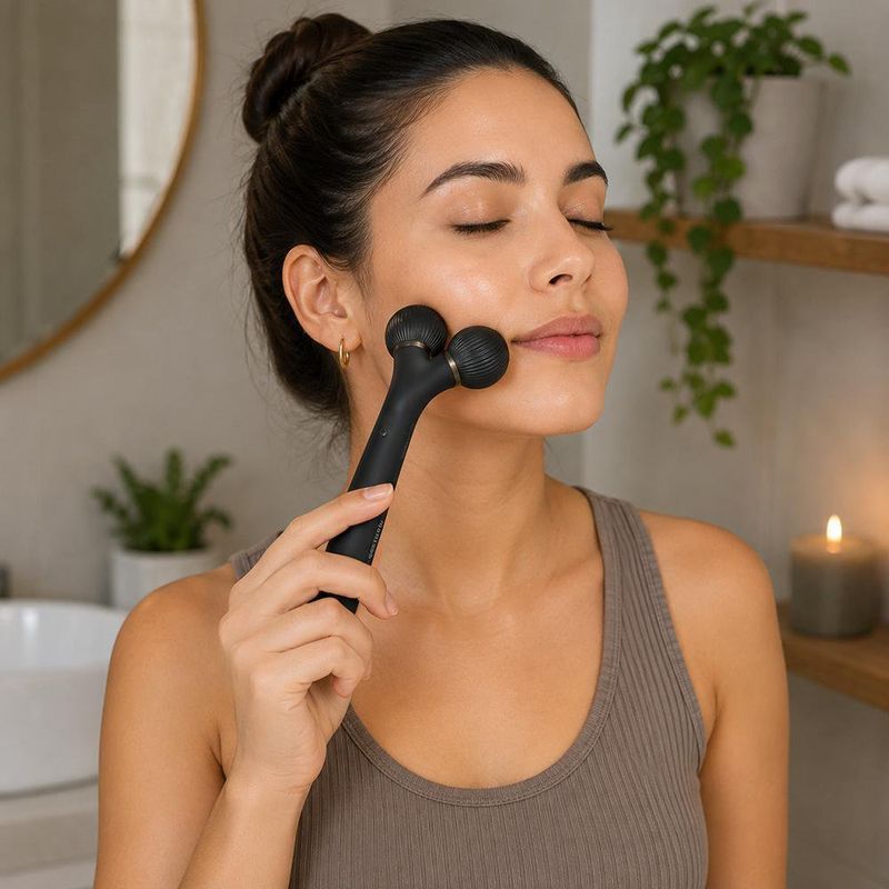 Rodillo Sónico Facial y Corporal 4 en 1 Color Negro