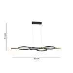 Lámpara Colgante LED de 4 Aros Luz Cálida de 3000K en Color Negro