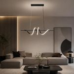 Lámpara de Colgar LED CCT Lineal Ondulada Color Negro
