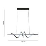 Lámpara de Colgar LED CCT Lineal Ondulada Color Negro