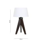 Lámpara de Mesa de Madera con Acabado Color Negro Mate