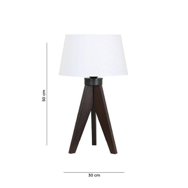 Lámpara de Mesa de Madera con Acabado Color Negro Mate