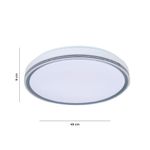 Plafón Led Mirror Color Plateado Redondo de Diseño Moderno de 36 W CCT