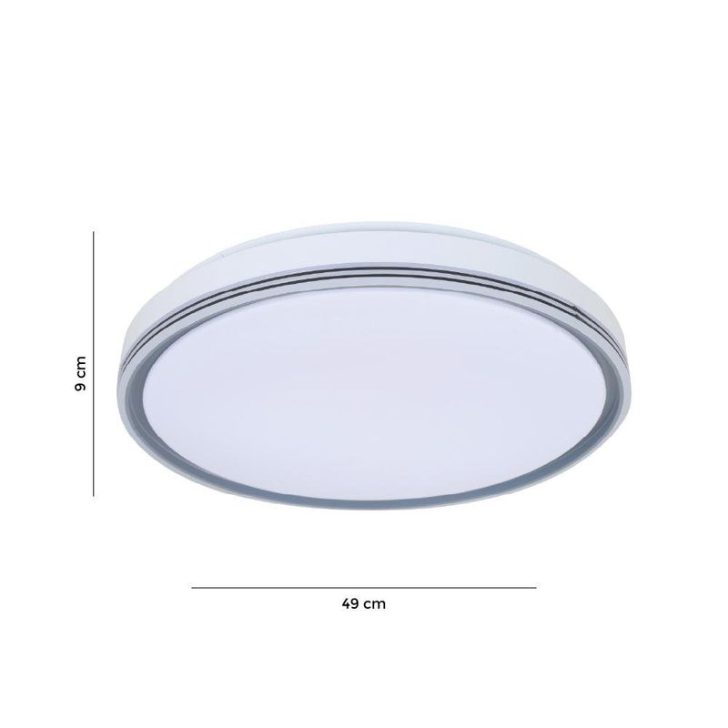 Plafón Led Mirror Color Plateado Redondo de Diseño Moderno de 36 W CCT