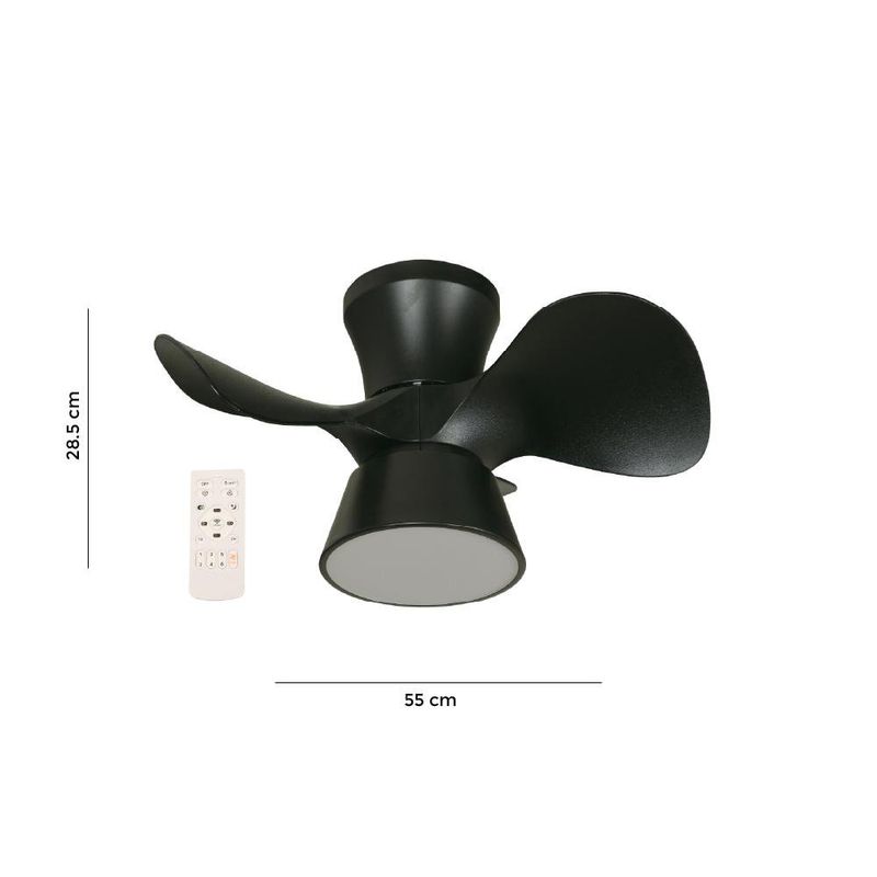 Ventilador de Techo Color Negro con Control Remoto de 22 Plg
