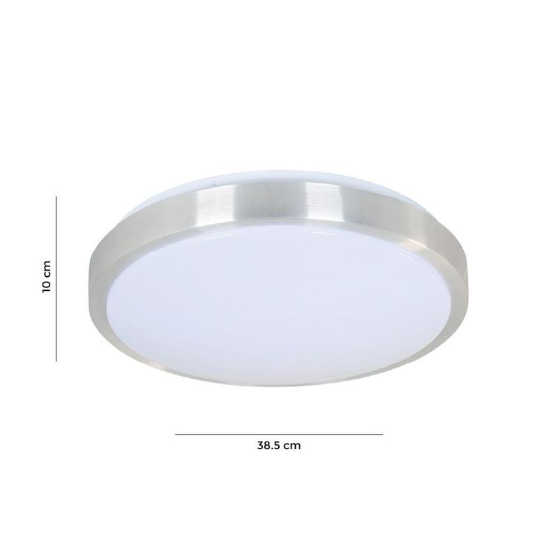 Plafón Led Plateado Redondo de Diseño Minimalista de 24 W CCT