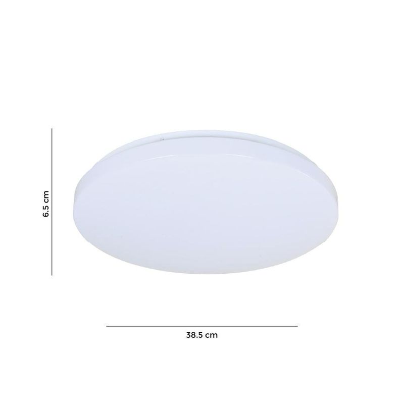 Plafón Led Color Blanco Redondo de Diseño Minimalista de 24 W CCT