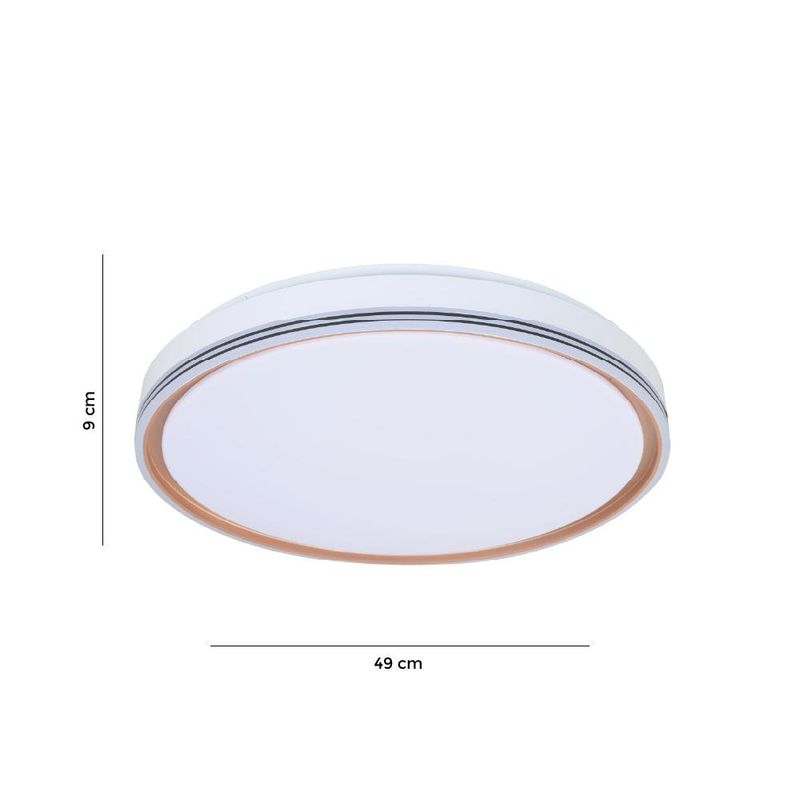 Plafón Led Mirror Color Dorado Redondo de Diseño Moderno de 36 W CCT