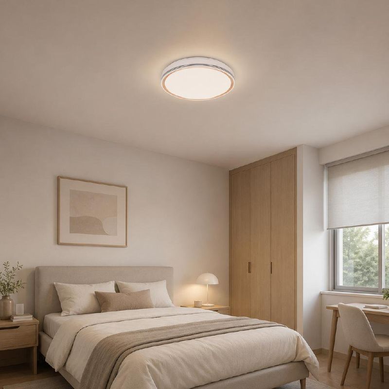 Plafón Led Mirror Color Dorado Redondo de Diseño Moderno de 36 W CCT