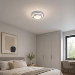 Plafón Led Elevate Color Gris Redondo de Diseño Moderno de 24 W CCT