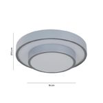 Plafón Led Elevate Color Gris Redondo de Diseño Moderno de 24 W CCT