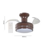 Ventilador de Techo Color Chocolate con Aspas Retráctiles y Control