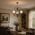 Lámpara de Techo Color Negra Estilo Clásico Decorativo de 3 Luces