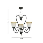 Lámpara de Techo Color Negra Estilo Clásico Decorativo de 3 Luces