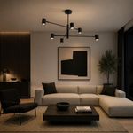 Lámpara Colgante de Techo 6 Luces de 5W en Acabado Negro