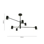 Lámpara Colgante de Techo 6 Luces de 5W en Acabado Negro