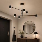 Lámpara Colgante de Techo 6 Luces de 5W en Acabado Negro