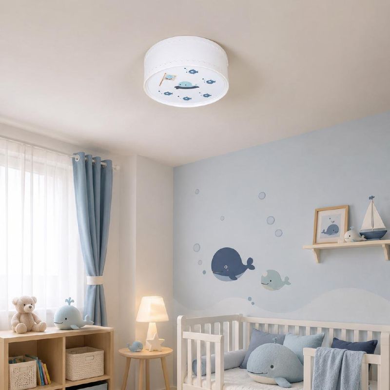 Plafón Infantil con Diseño de Carritos