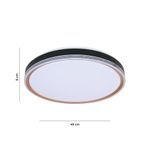 Plafón Led Mirror Color Negro Redondo de Diseño Moderno de 36 W CCT