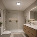 Plafón Led Color Plateado Redondo de Diseño Minimalista de 18 W CCT