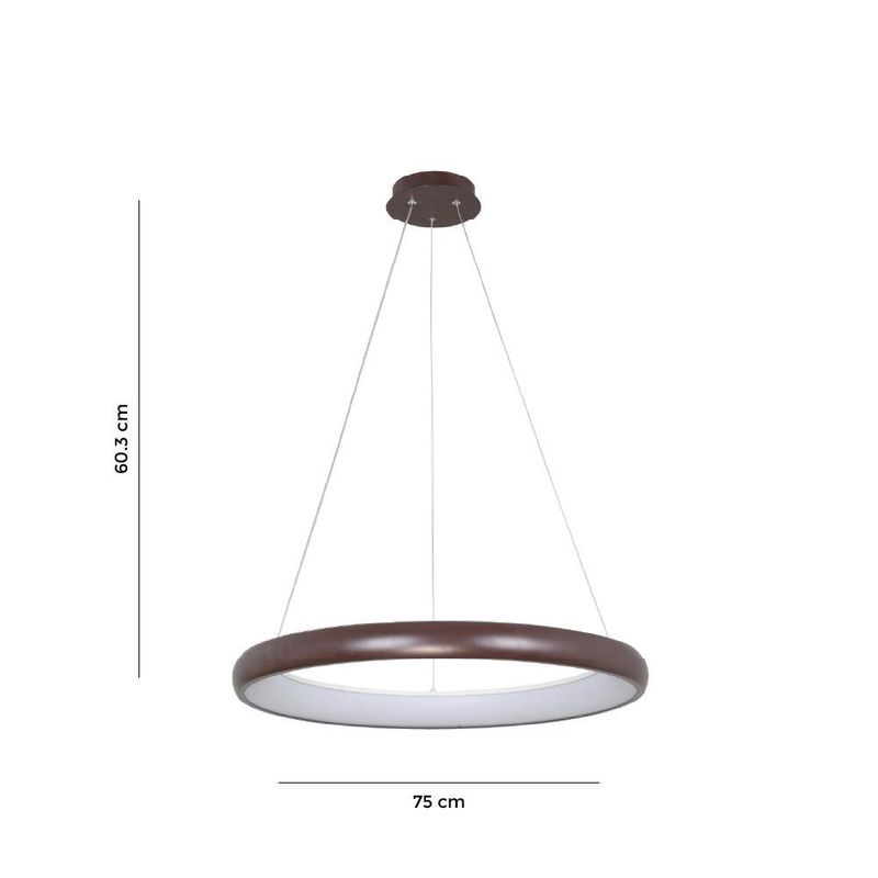 Lámpara de Colgar LED Tipo Aro Color Café Luz Neutra