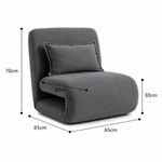 Sillón Sofá Billy Plegable con Almohada de 127 x 65 x 32 cm Gris Oscuro
