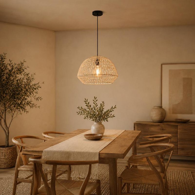 Lámpara de Colgar de Ratán 1 Luz