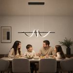 Lámpara Colgante LED de 20W con Diseño Ondulado Luz Cálida 3000K en Acabado Negro