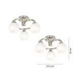 Combo de Lámparas de Techo de 3 Luces en Níquel Satinado