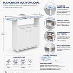 Mueble con Planchador Multifuncional 2 Puertas 100.5 x 30 x 95 Cm Color Blanco