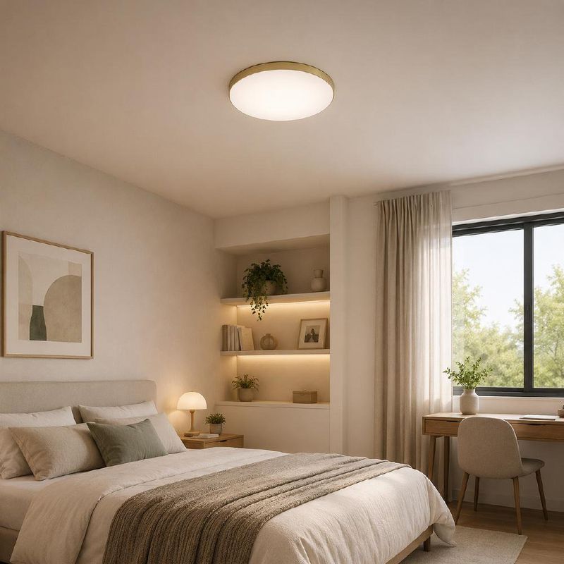 Plafón LED Redondo Color Dorado de 24W CCT