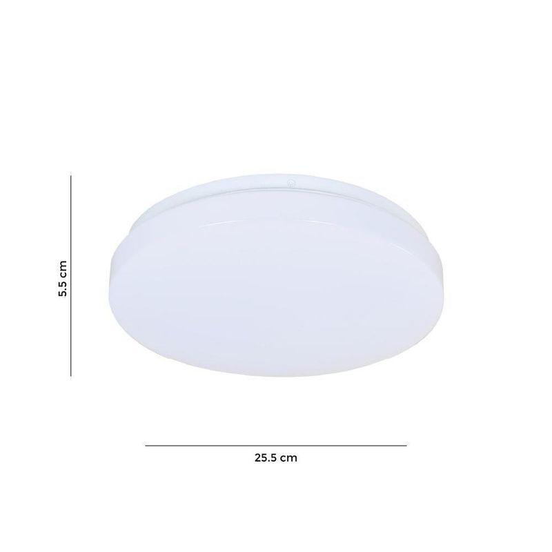Plafón Led Color Blanco Redondo de Diseño Minimalista de 12 W CCT