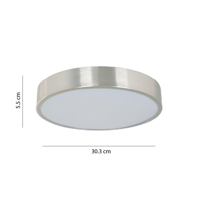 Plafón LED de 24 W 3CCT con Acabado Níquel Satinado