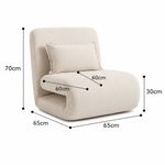Sillón Sofá Billy Plegable con Almohada de 127 x 65 x 32 cm Beige