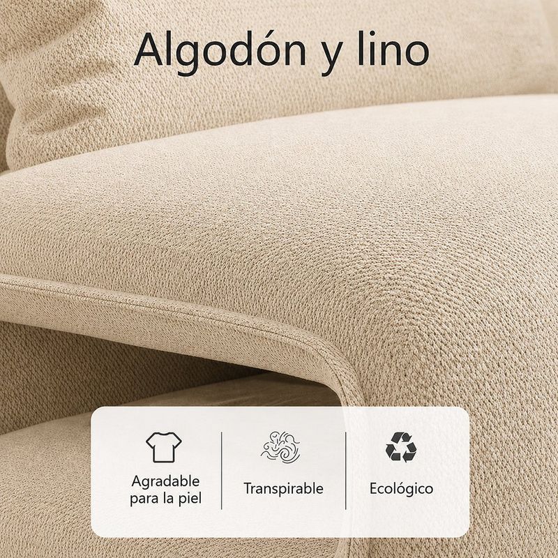 Sillón Sofá Billy Plegable con Almohada de 127 x 65 x 32 cm Beige