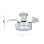 Ventilador de Techo Color Gris con Aspas Retráctiles y Luz Integrada