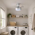 Ventilador de Techo Color Gris con Aspas Retráctiles y Luz Integrada