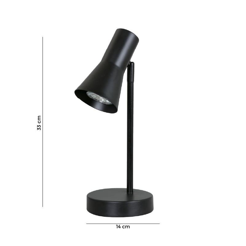 Lámpara de Mesa Ajustable Color Negro Mate