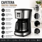Cafetera Digital por Goteo de 1.5 L Color Plateado con Negro