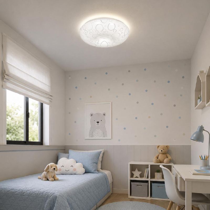 Plafón Led Color Blanco Redondo con Diseño de Círculos de 18 W 2CCT