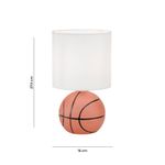 Lámpara de Mesa Decorativa con Diseño de Basketball y Pantalla Blanca