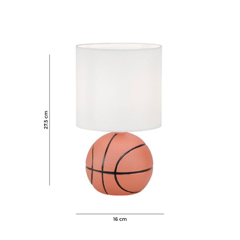 Lámpara de Mesa Decorativa con Diseño de Basketball y Pantalla Blanca